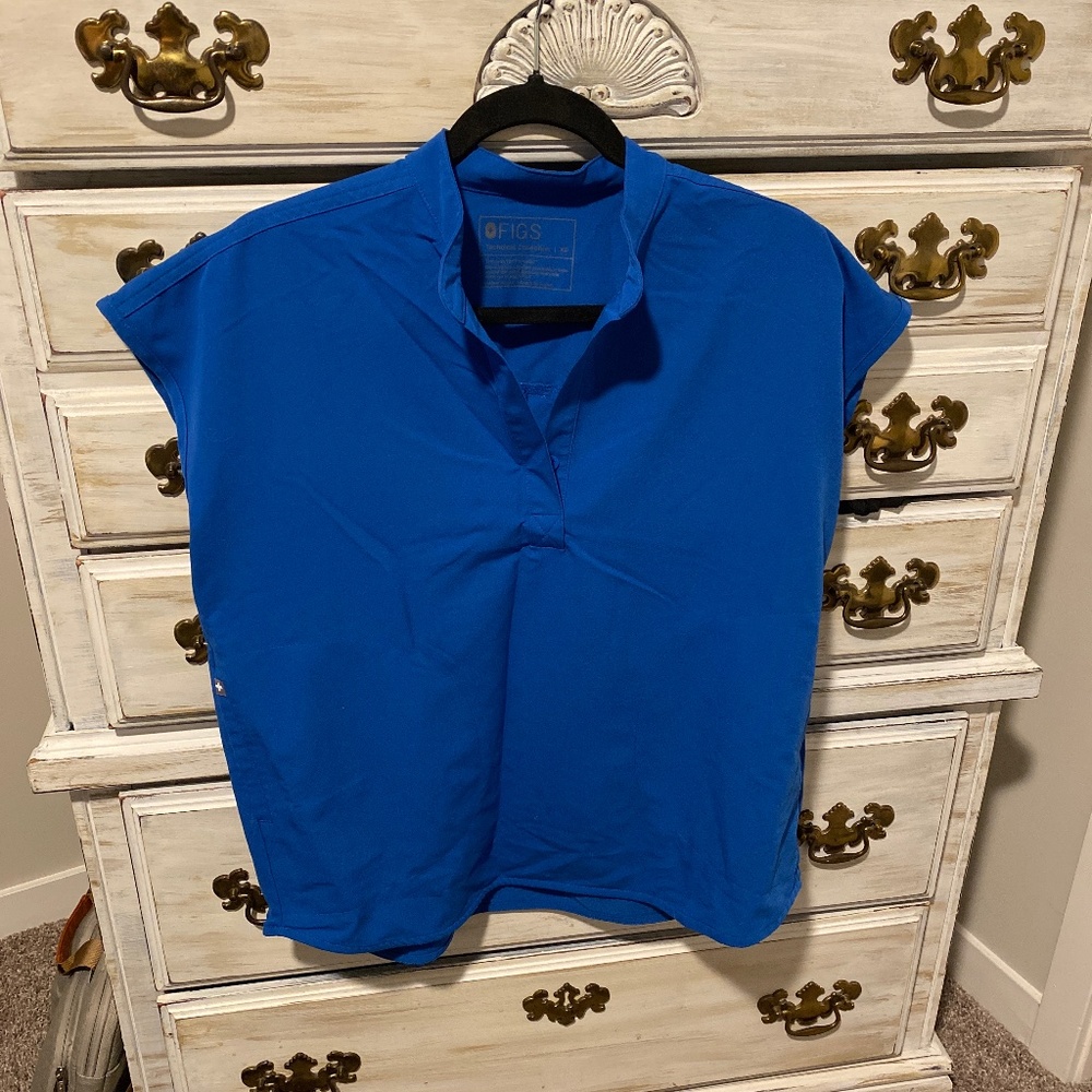Royal Blue Figs Scrub Top